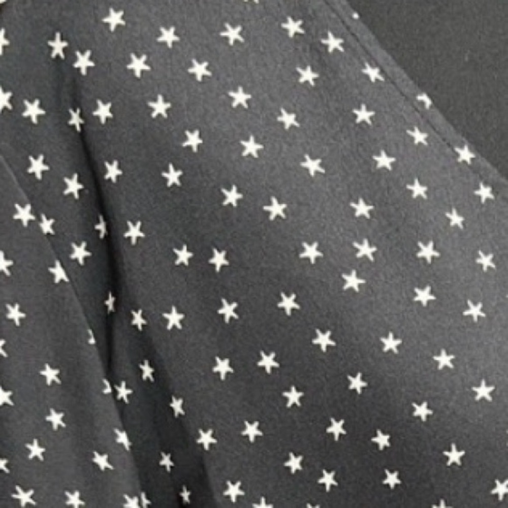 Madewell Silk Dress Black, star pattern, long sleeve, button back detail - Picture 7 of 7